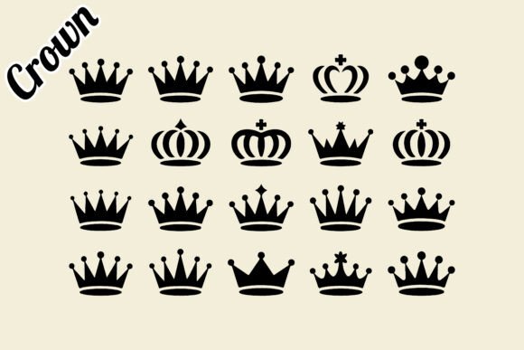 Crown Emblem Icon Design and Black Crown Silhouette: A Royal Addition to Your Creative Projects