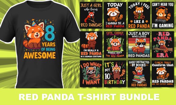 Cute Red Panda T-Shirt Bundle: A Creative and Practical Choice for Designers and Enthusiasts