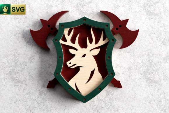 Deer Shield 3D Layered SVG Fantasy Cut: A Unique Crafting Experience
