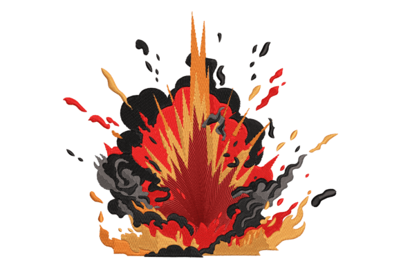 Explosion Blast: A Dynamic Embroidery Design for Action-Themed Projects