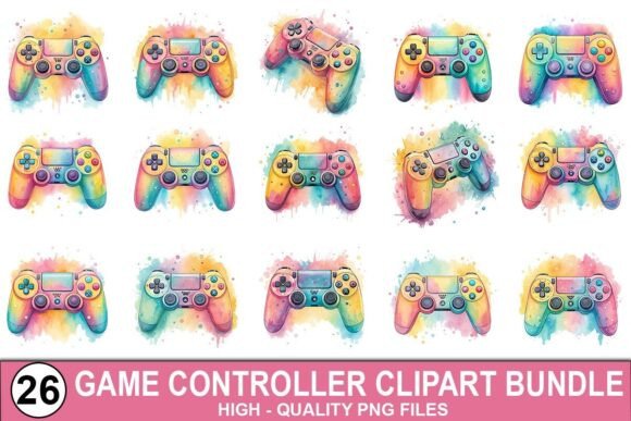 Game Controller Clipart PNG Bundle