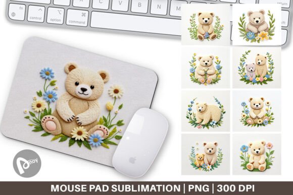 Mouse Pad Bear Embroidery: A Stylish Addition to Your Work or Gaming Space