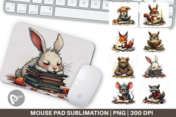 Mouse Pad Bookworm Critters