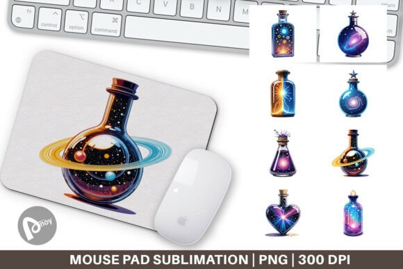 Mouse Pad Cosmic Potion Bottles: A Stylish and Functional Addition to Your Workspace