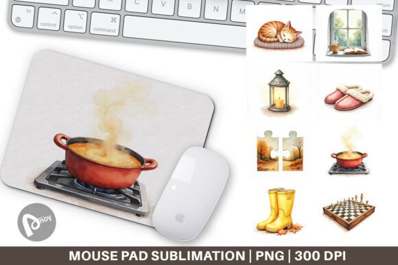 Mouse Pad Cozy Rainy Day