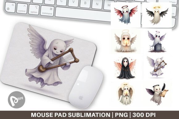 Mouse Pad Gothic Angel Ghosts