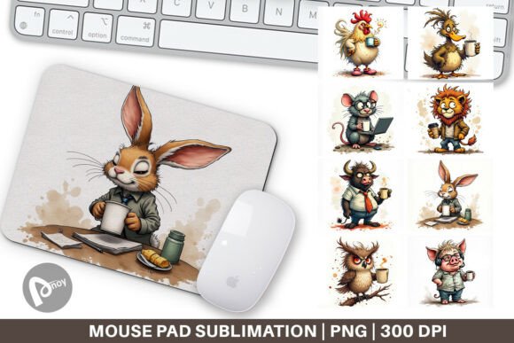 Mouse Pad Grumpy Animal Morning