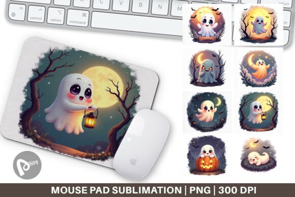 Mouse Pad Halloween Ghostly Charm and Sublimation Mouse Pad: A Stylish Addition to Your Workspace