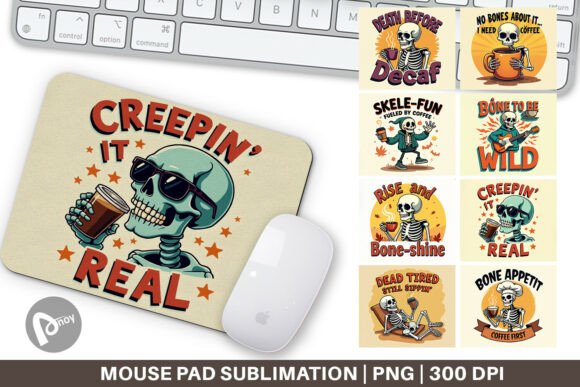 Mouse Pad Halloween Skeleton Coffee: A Unique Addition to Your Workspace