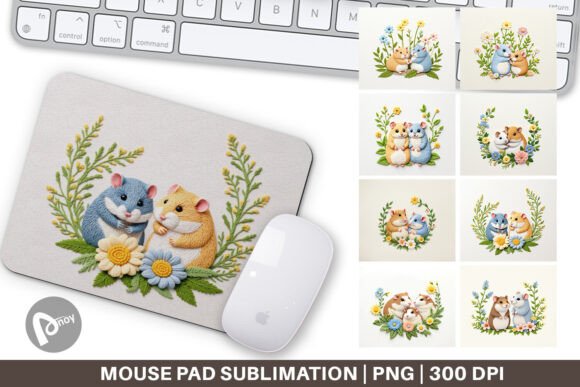 Mouse Pad Hamster Embroidery and Sublimation Mouse Pad: A Unique Way to Enhance Your Workspace