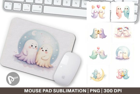 Mouse Pad Pastel Ghost Twins: A Stylish Addition to Your Work or Gaming Space