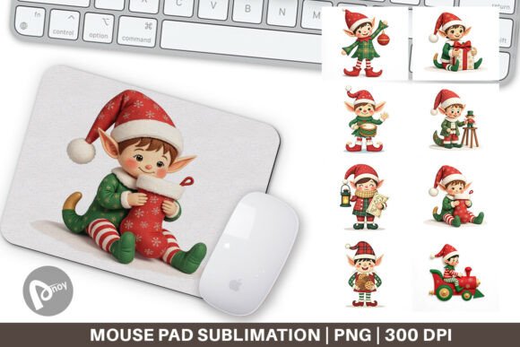 Mouse Pad Patchwork Elf