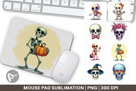 Mouse Pad Skeleton Skulls