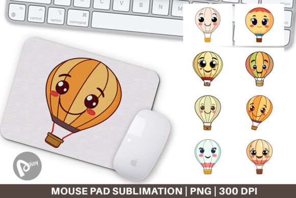 Mouse Pad Smiling Hot Air Balloon