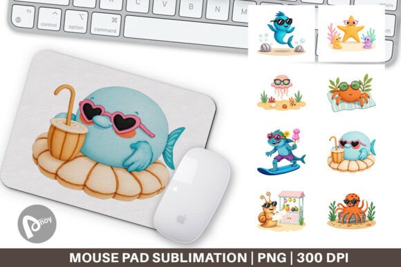 Mouse Pad Tropical Sunglass Creatures and Sublimation Mouse Pad: A Stylish Addition to Your Workspace