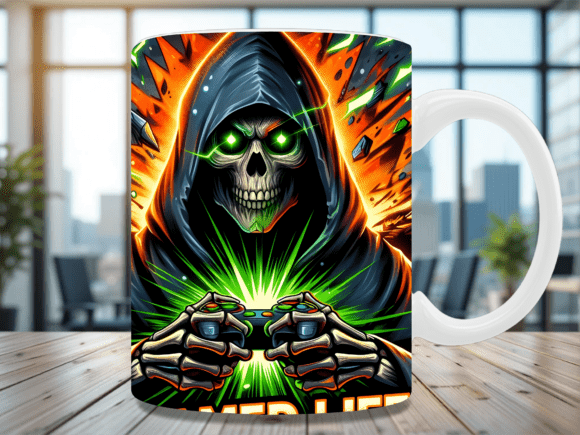 Skeleton Reaper Gaming Mug Wrap: A Unique Way to Personalize Your Coffee Experience