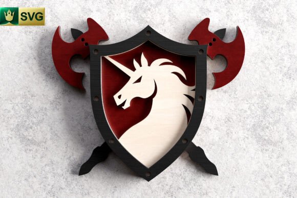 Unicorn Shield 3D Layered SVG Fantasy: A Magical Addition to Your Craft Projects
