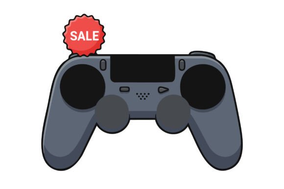 Video Game Controller with Sale Badge is